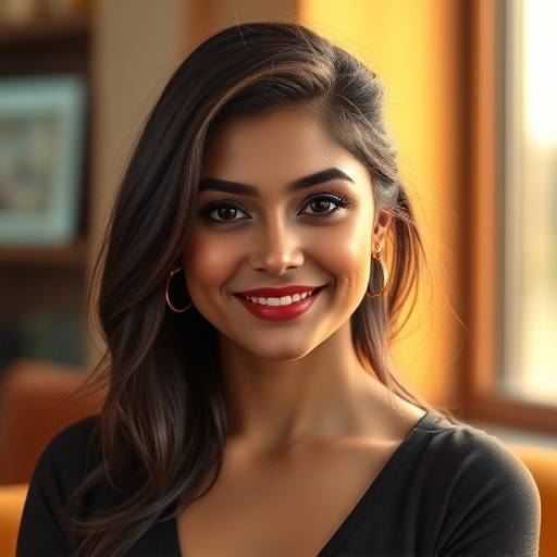 Portrait of Anya Sharma, CEO of AudioBloom Podcasts.